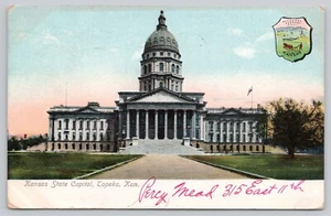 View Of State Capital Topeka KS Kansas Vintage Undivided Back Postcard c1907 - Picture 1 of 2