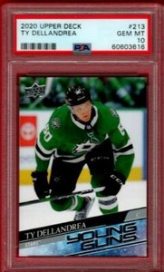 2020-21 UPPER DECK TY DELLANDREA YOUNG GUNS ROOKIE #213 PSA 10 RC UD YG GC