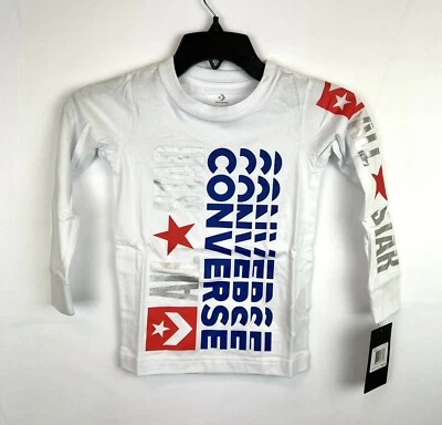 Converse Boy’s Long Sleeve White Graphic Logo Tee Size 4Yr - Image 1 of 3