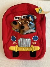 WB Studio Store 1999 Scooby-Doo Bean Bag Plush Zipper Bag Backpack School Bus