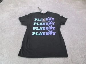 NEW Playboy Shirt Mens Size Medium Black Logo Bunny New With Tags - Picture 1 of 10