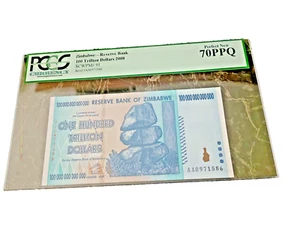 ZIMBABWE 100 TRILLION DOLLARS PCGS 70 EPQ/PCGS EPQ P91 PMG 2008 MONEY TOP ⭐️⭐️⭐️ - Picture 1 of 9
