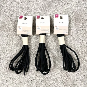 DAISO Long Hair Rubber Thick Black Hair Tie 3 Sets 2 Pieces 100 cm 4 mm - Picture 1 of 4