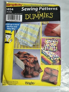Simplicity Sewing Patterns For Dummies 2002 #5854 Fleece Blankets & Throws Uncut - Picture 1 of 5