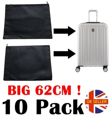 10 x Travel Clothes Bags Black Resealable Bag Plastic Zip Seal Storage Dust Bag - Image 1 of 4