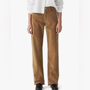Levi's '94 pantalone donna largo velluto a coste 32 gamba larga papà vita media giallo marrone - Foto 1 di 11