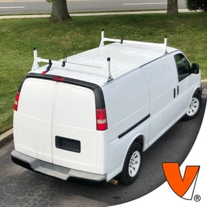 H1 2-Bar Aluminum Rack System Chevy Express 1996-current All Trims White - Picture 1 of 9