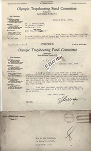 1924 OLYMPICS TRAPSHOOTING HL Gillespie TENAFLY NEW JERSEY Peacock CHICAGO ILL - Picture 1 of 1