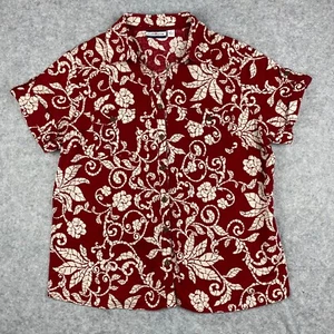 Croft & Barrow Short-sleeve Button up Down Shirt w/ Coconut Buttons, Women's L - Picture 1 of 8