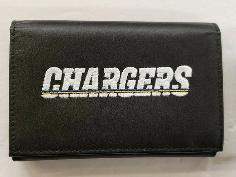 NFL San Diego Chargers Tri-Fold Leather Wallet, New (Embroidered Logo) Cover
