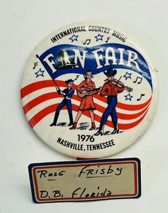 Nashville Tennessee International Country Music Fan Fair 1976 Knopfleiste Rückseite - Bild 1 von 3