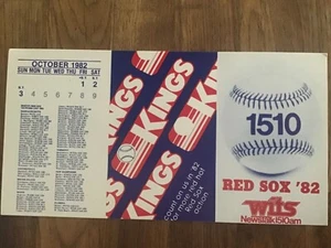 Vintage 1982 Boston Red Sox Unfolded MLB Pocket Schedule - WITS Radio 1510 - Bild 1 von 4