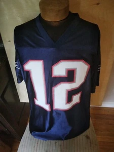 Tom Brady #12 New England Patriots blau NFL Football Trikot ohne Größenetikett - Bild 1 von 4