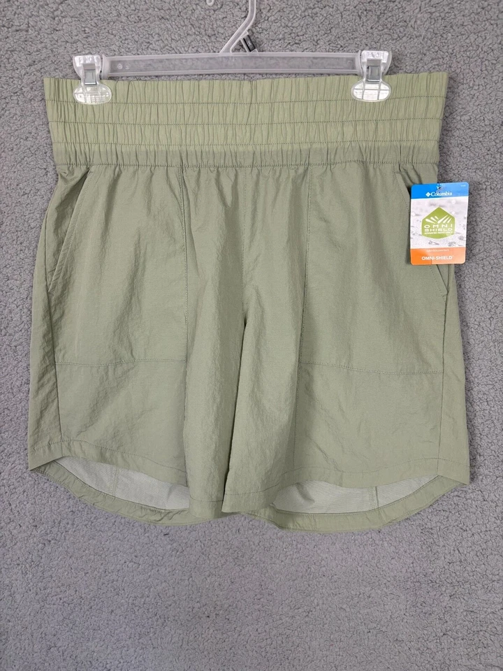 Women’s Columbia Boundless Trek Shorts Green/Black Ins 7” Size L