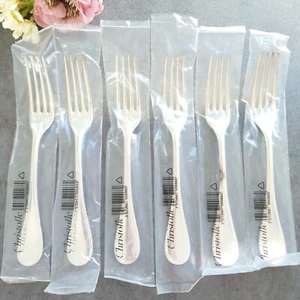 Christofle Perles Dessert Fork Unopened 6pcs Silverplate Flatware Brand New - Picture 1 of 19