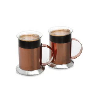 La Cafetière Copper Coffee Mugs, Set of 2, Stainless Steel - Picture 1 of 5