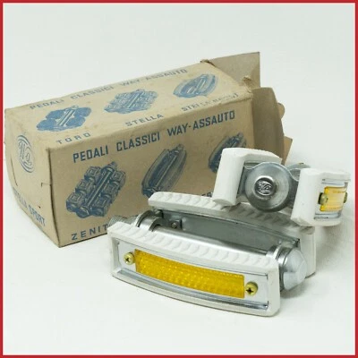 NUEVO DE COLECCIÓN PEDALES DEPORTIVOS ASSAUTO STELLA BICICLETA DE CIUDAD ITALIANA 9/16 BICICLETA ANTIGUA Foto 1 de 4