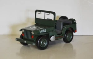 Auto Di Latta Nostalgia Modello Auto D'Epoca Marca Jeep Willys Modello L 28 Cm - Foto 1 di 5