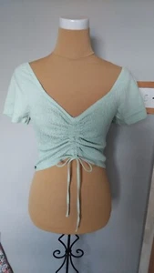New Look Pale Green Elasticated Crop Top Size 12 - Picture 1 of 1