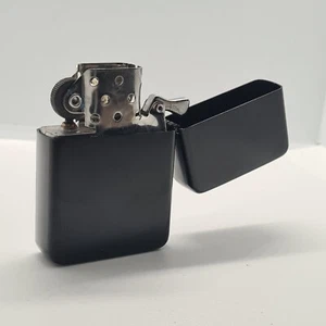 Iron Black Petrol Lighter Windproof Refillable Birthday Gift - Picture 1 of 3