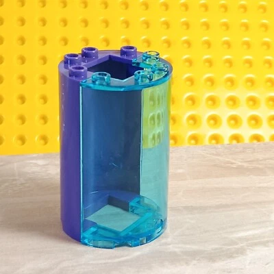 LEGO Curved Glass Window 2x4x5 Solid Deep Purple 1x2 Cutout Blue Clear Front - Image 1 of 2