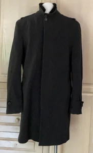 ZARA MAN Coat Sz XXL Wool Blend Micro Tweed - Picture 1 of 11