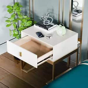 Modern Wood Nightstands with Drawer Bedroom Table Bedside End Table Night Stand - Picture 1 of 13