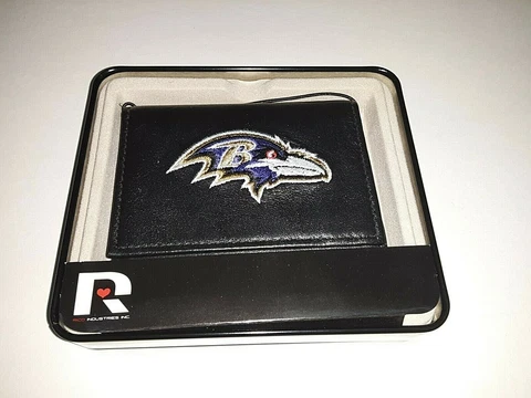 Baltimore Ravens NFL Embroidered Leather Tri-fold Wallet Cover