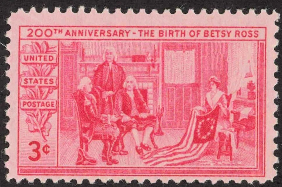 US #1004 3¢ Betsy Ross Issue 1952 MH - Image 1 of 1
