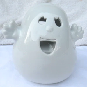 Halloween Geist Kerzenhalter Keramik 5,5" x 4,5" x 5" - Bild 1 von 7