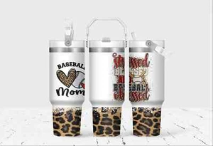 Baseball Mom 30 Oz Flip Straw Tumbler With Handle - Picture 1 of 1