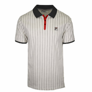 Fila Men's Polo T-Shirt Navy White Striped S/S Polo Tee