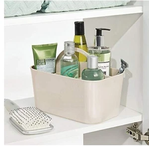 mDesign Badezimmerkorb mit Griff, extra großer Kosmetik-Organizer - Pfirsich - Bild 1 von 6