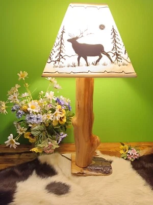 Knotty Pine Wood Table Lamp, Rustic Cabin Decor - Image 1 of 4