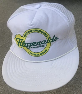 Vintage Fitzgeralds Casino Hotel White Hat Cap snapback mesh back Las Vegas VTG - Picture 1 of 8