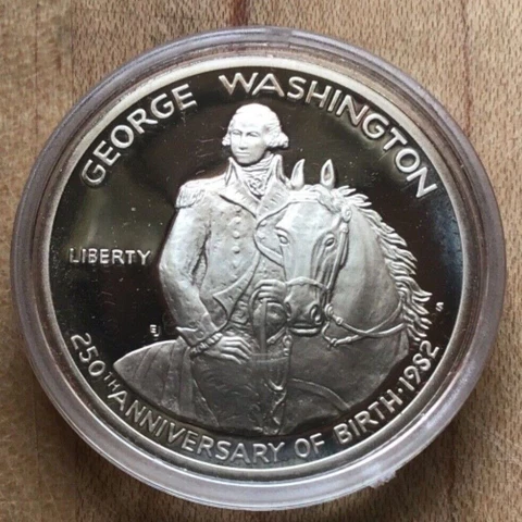 George Washington Commemorative 1982 S 90% Silver Half Dollar Proof 50c Coin Cover