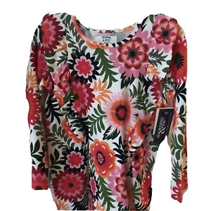 Mommy and Me Floral Dress Size 4T Toddler Orange Red Flowers Long Sleeve New $44 - Picture 1 of 9