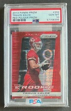 TRAVIS KELCE 2013 PANINI PRIZM #292 RED PULSAR ROOKIE RC SP PSA 10