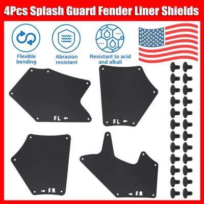 4Pc Splash Shield For Toyota Tundra & Sequoia 2007-2022 Fender Liner Apron Guard Foto 1 de 4