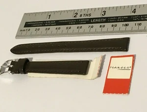 Quality Vintage 12mm MARCCO by HIRSCH Leather Watch Strap Band Brown Padded - Picture 1 of 2