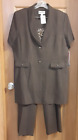 Danny & Nicole Brown Tweed  3 Piece Suit With Tank Top Misses Size 18 NWT