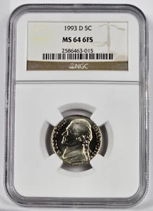 1993 D Jefferson Nickel *** NGC MS 64 6FS - Picture 1 of 2