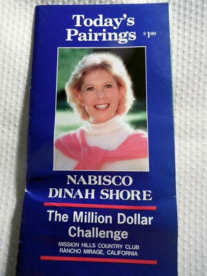 DINAH SHORE NABISCO ~ THE MILLION DOLLAR CHALLENGE GOLF BROCHURE APRIL 7, 1985. - Image 1 of 4