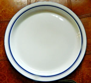 *Dansk Bistro Christianshavn PIATTO a righe blu 10" set di 2 - Foto 1 di 2