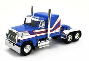 DCP 1:64 *BLUE & WHITE* Ford LTL 9000 60" Flattop Semi Truck *NIB* - Picture 1 of 4