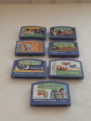 Leap Frog & Leapster Lot of 7 Game Cartridges Cars Toy Story X-Men Batman Wall.E - Image 1 of 4