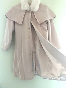 Gymboree Girls Long Pink Wool Blend Coat Faux Fur Collar Size 9-2 avail. TWINS - Picture 1 of 6