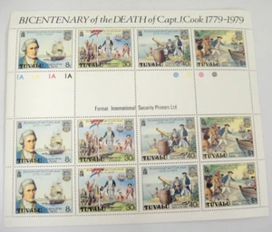 Tuvalu Captain Cook 200. Todestag 1779-1979 Kleinbogen 12 #114-117 - Bild 1 von 4