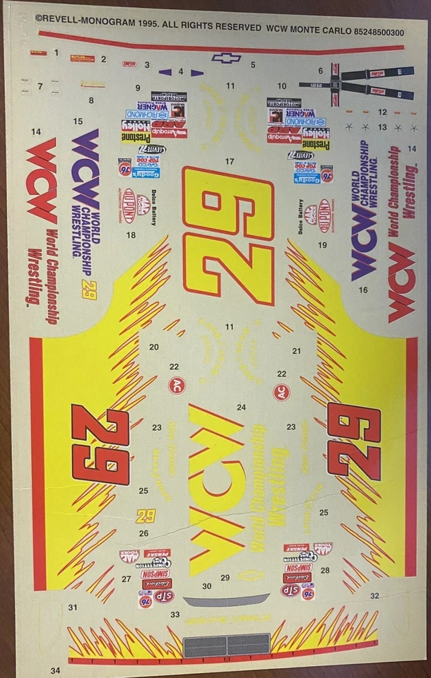 Calcomanías Revell - 1995 - WCW Monte Carlo - 85248500300 - SW Foto 1 de 1