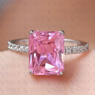 4.70 Carat Radiant Cut Natural Tourmaline and Diamond Ring 950PT Platinum Plated - Image 1 of 4